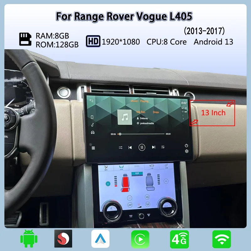 

13" Car GPS Radio For Range Rover Vogue L405 Multimedia Player Carplay and Android Auto Original Car OEM Menu Android 13