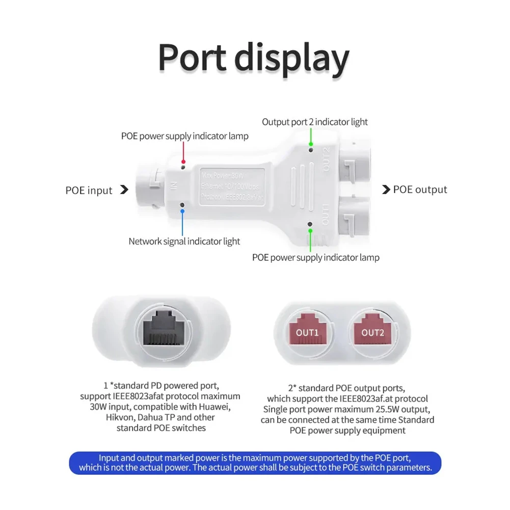 Wasserdichter Poe Extender 10/100mbps Outdoor 30w Hochleistungs-Plug & Play für Poe Switch NVR IP-Kamera ap