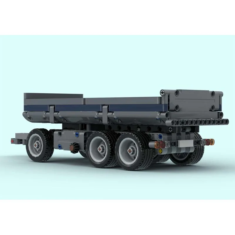 MOC-212162 Piccolo rimorchio di scarico a 3 assi Building Blocks Modello 297 PartsMOC Creativo Ragazzi Bambini Compleanno Building Blocks Regali giocattolo