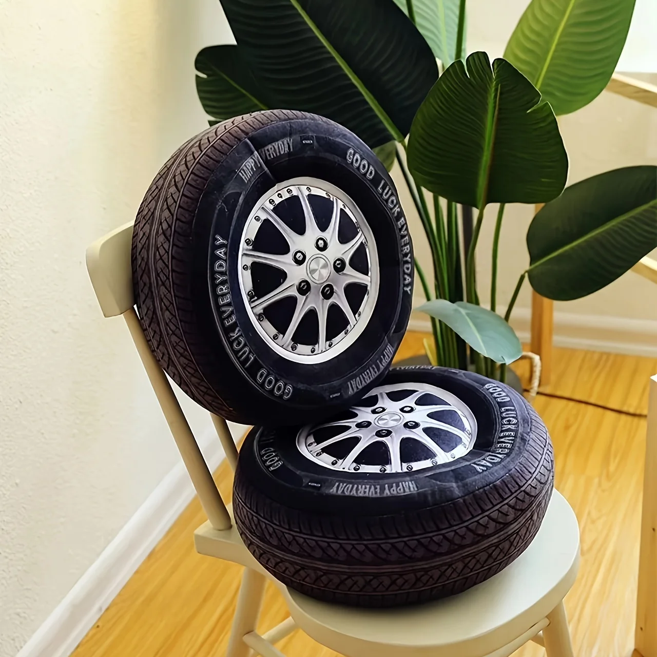 Multi Functional Car Tire Shaped Pillow - Washable, All Season Universal Cushion, Suitable For Office Chairs, Sofas, And Living