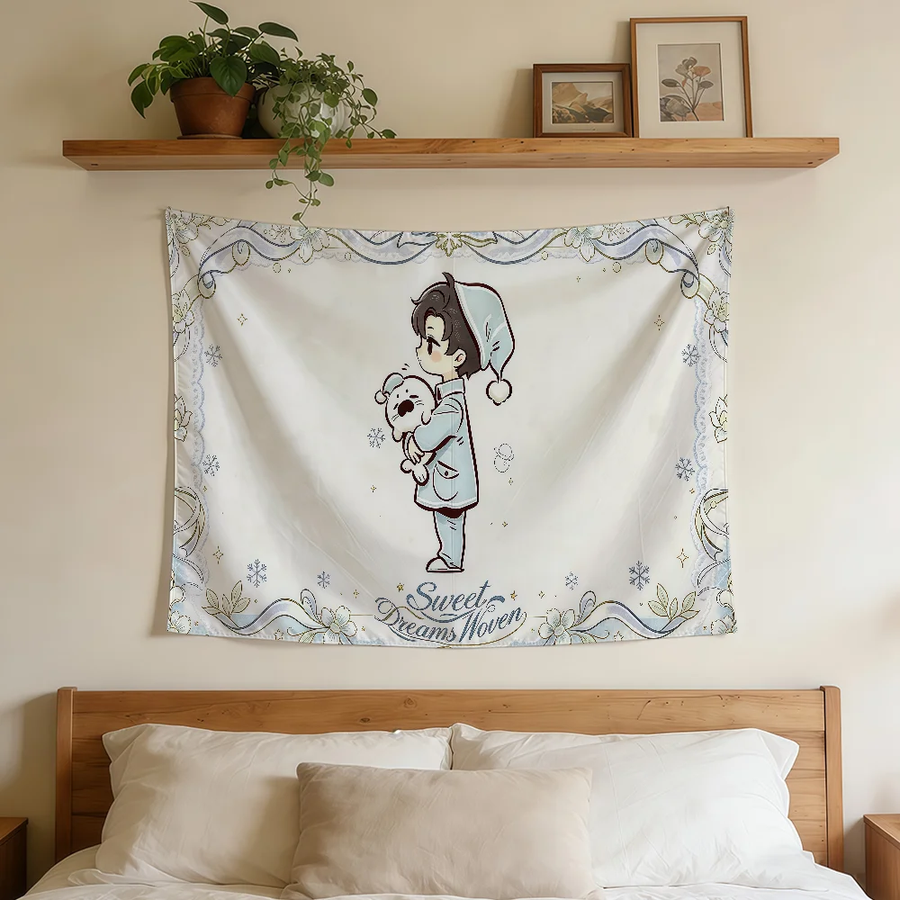Love Deepspace Retro Lace Chibi Pajama Flag Durable Outdoor Indoor Patio Festive Decoration Classic Design Pole Wall Room Banner
