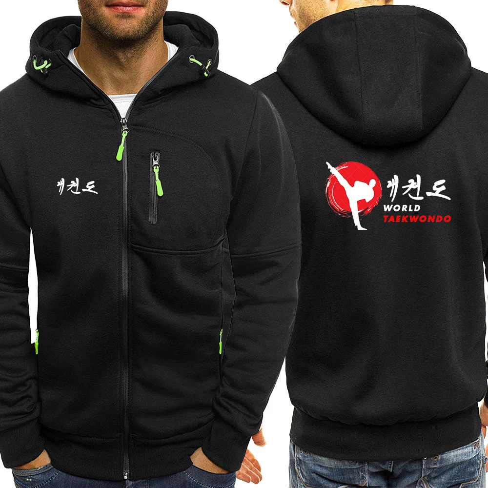 2023 New WTF World Taekwondo Federation Printed Men's Hooded Coats Casual Zipper Fashion Jacket Outerwear Hoodies Sweatshirts