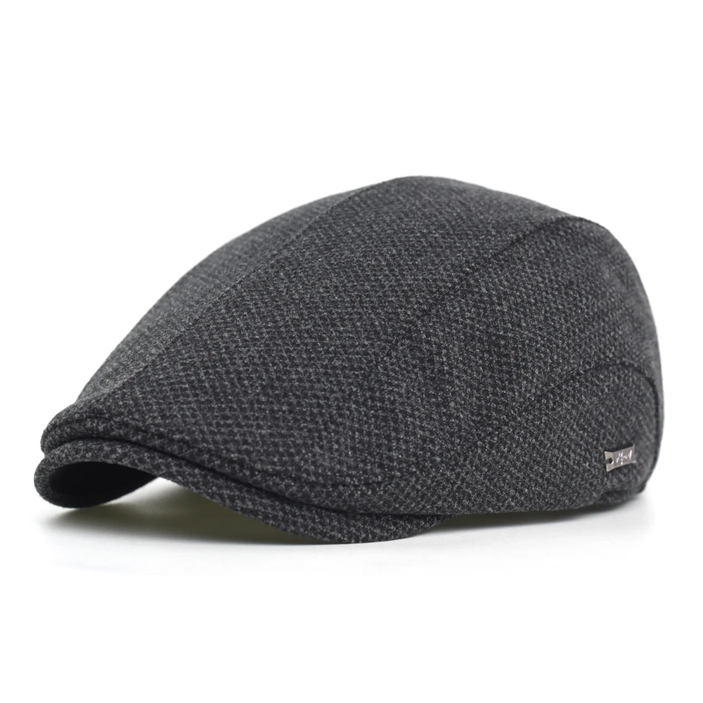 Winter Herbst Warme Zeitungsjunge Mütze Männer Frauen Plaid Dicke Vintage Casual Berets Mode Flachen Hut Schirmmütze Einstellbar – Detail 4