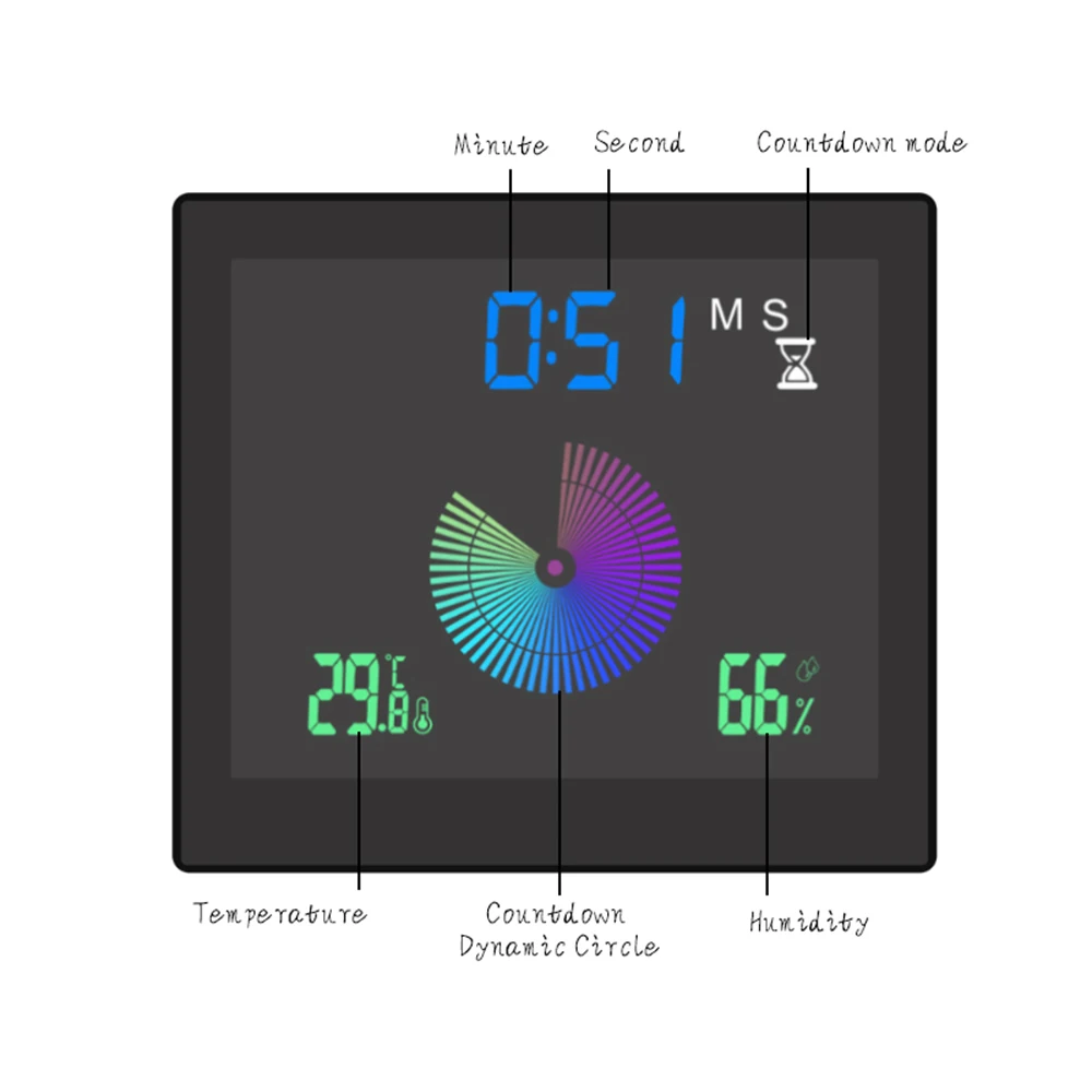 TS-WP10 5inch Digital Weather Station Electronic Thermometer IP65 Waterproof Temperature Humidity Meter Monitor Gauge Home Clock