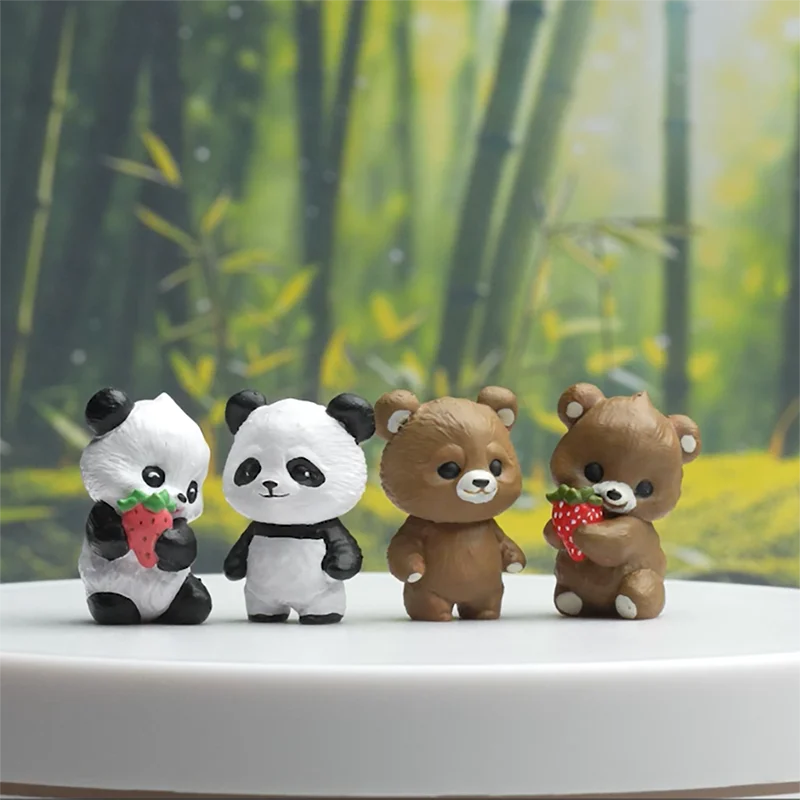 Painted Miniature 1/87 1/64 1/43 1/24 1/18 Chinese Giant Panda Animals Miniature Landscape Scene Props View Vehicle Home Decor