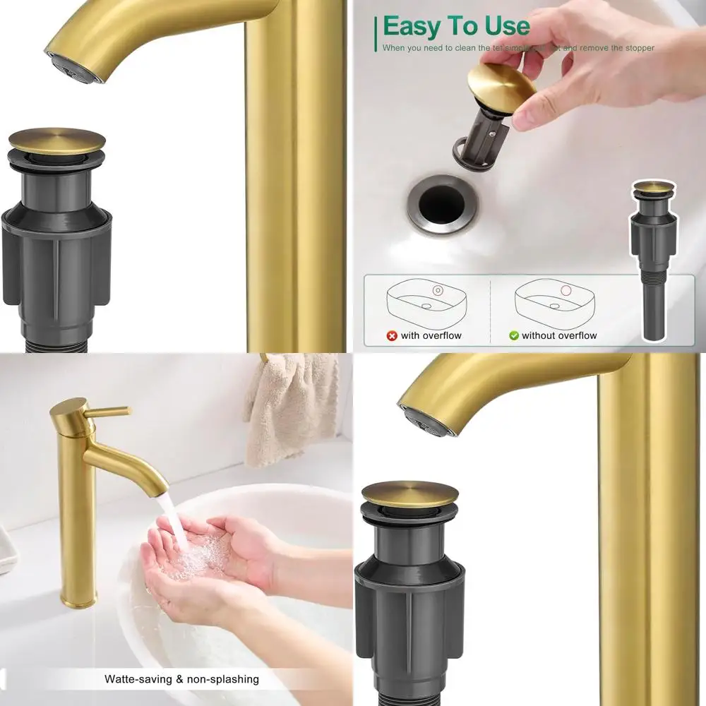 

Смеситель для раковины из матового золота с одной ручкой со шлангом и выдвижным сливом