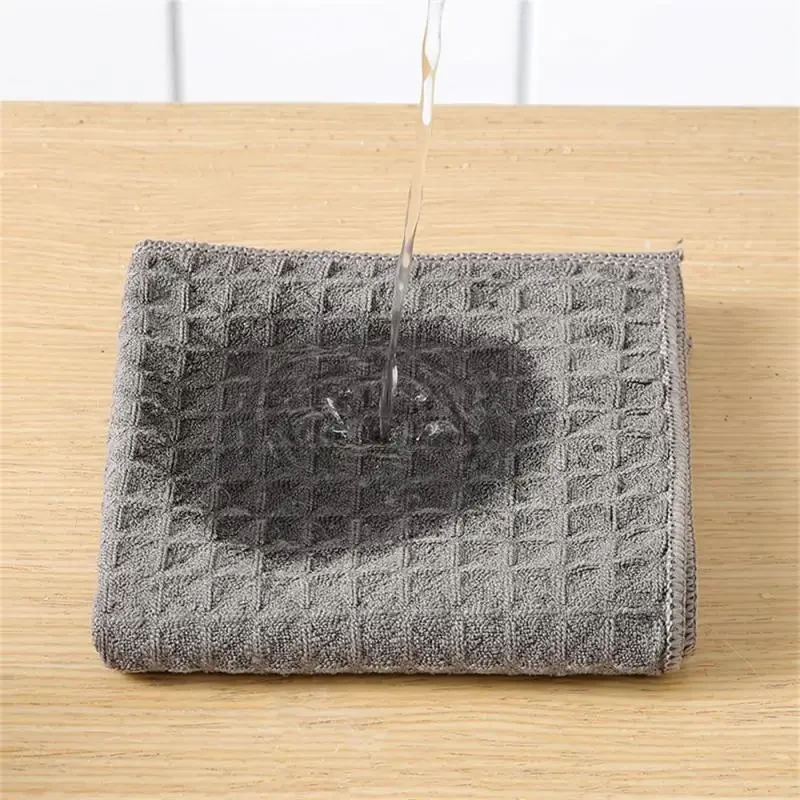 Cotton Towel Soft Absorbent Dishcloth Kitchen Dish Rags Honeycomb Breathable Face Wash Towel Household Cleaning Cloth Wash Cloth