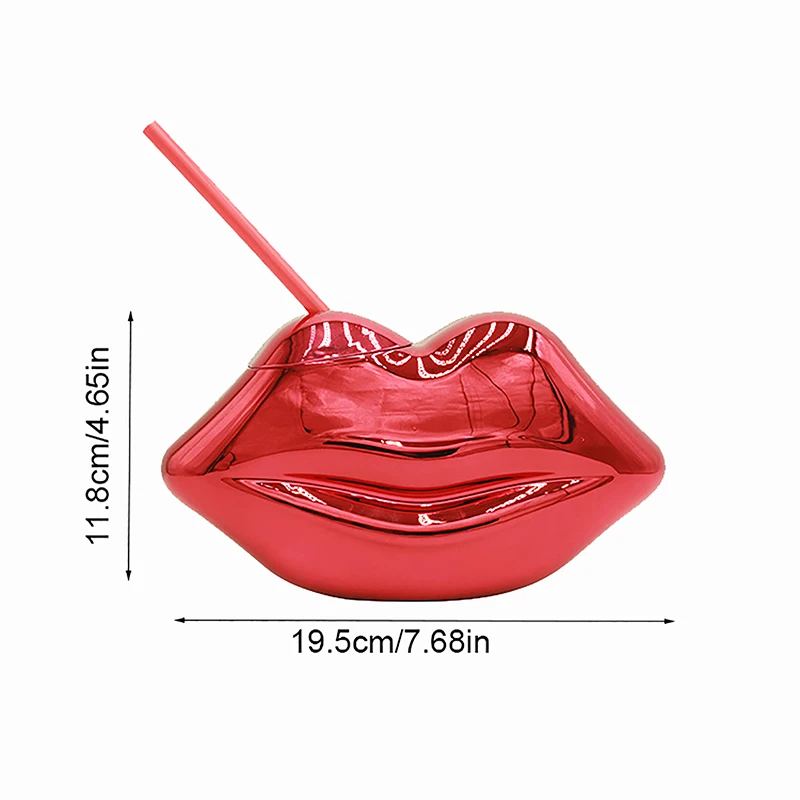 1Pc 700ML Unique Lip-Shaped Cups With Straw Flash Cocktail Cup Nightclub Bar Party Straw Wine Glass Drinking Syrup Tea Bottle