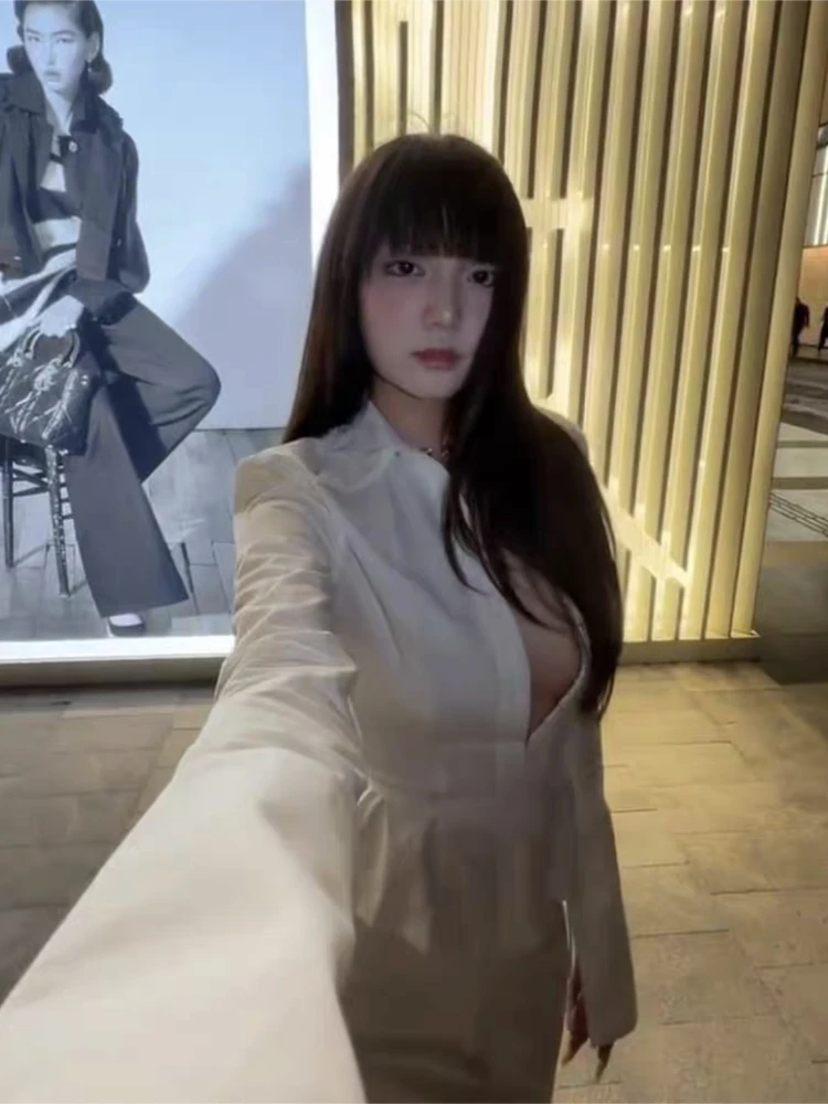 Y2k estética feminina sexy outono blusa sólida vintage bandagem fino ajuste grunge camisa harajuku turn down collar streetwear topo de colheita