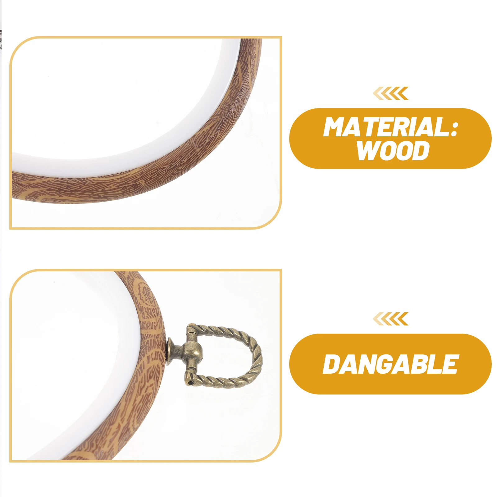 

4 Pcs Hoop Set Durable PP Material DIY Cross Stitch Circle Imitated Wooden Imitated Wooden Embroidery Circle Frame Sewing Craft