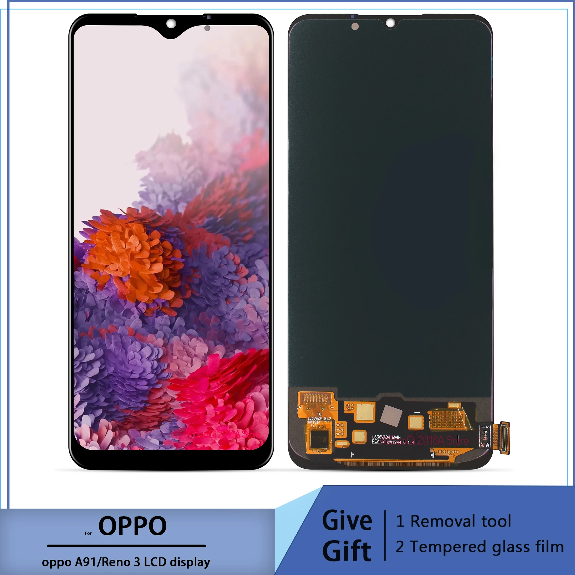 

Дисплей Super AMOLED для OPPO, 6,4-дюймовый ЖК-дисплей с сенсорным экраном в сборе, OPPO Reno 3, A91