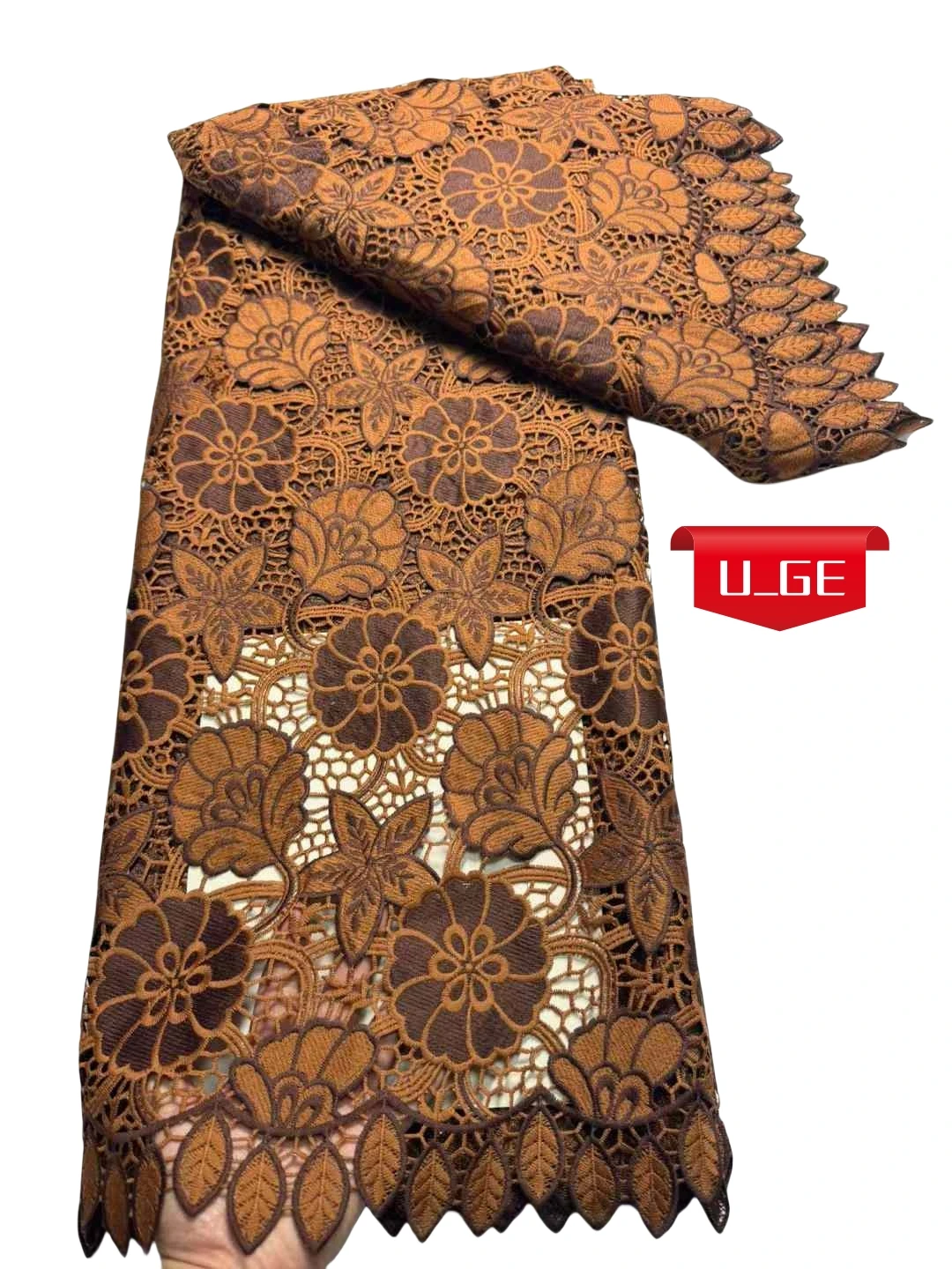 5 หลา 2025 ล่าสุดผิวที่ดีที่สุดคุณภาพที่ละเอียดอ่อน Riche Guipure ลูกไม้ผ้าสําหรับงานแต่งงานชุดราตรี U_GE5628