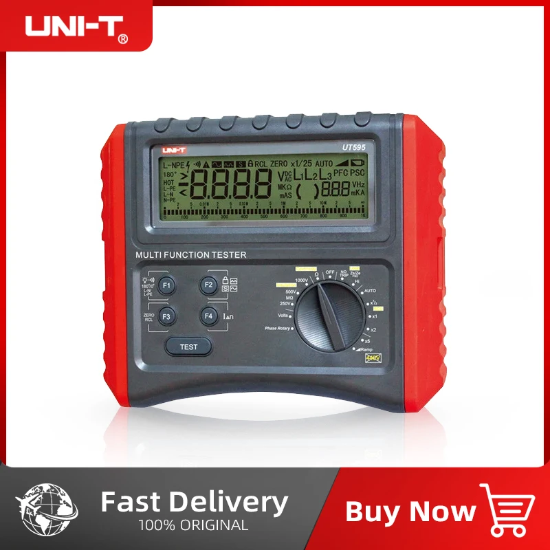 

UNI-T UT595 Multifunction Loop Testers Earth Ground Line Loop Impedance Tester Insulation Resistance Meter