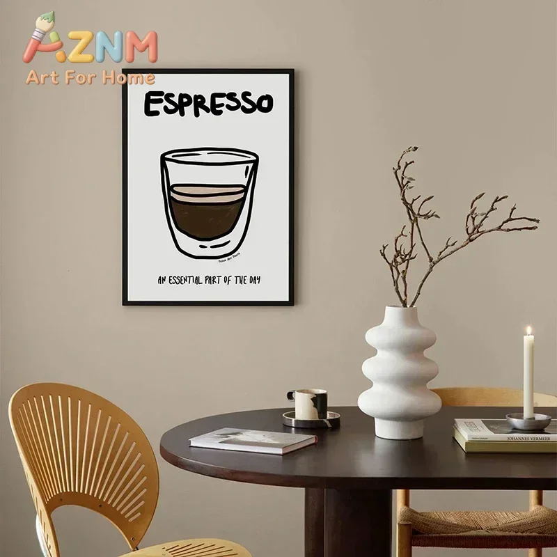 Abstract Art Poster Strawberry Coffee Dumplings Chinese And Western Food Wall Art Picture Printing Painter Kitchen Home Decor