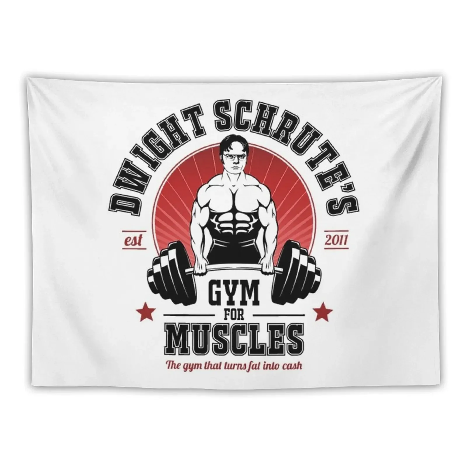 Dwight Schrute T-ShirtDwight Schrute's Gym For Muscles Tapestry Funny Room Decorations Aesthetic Tapestry