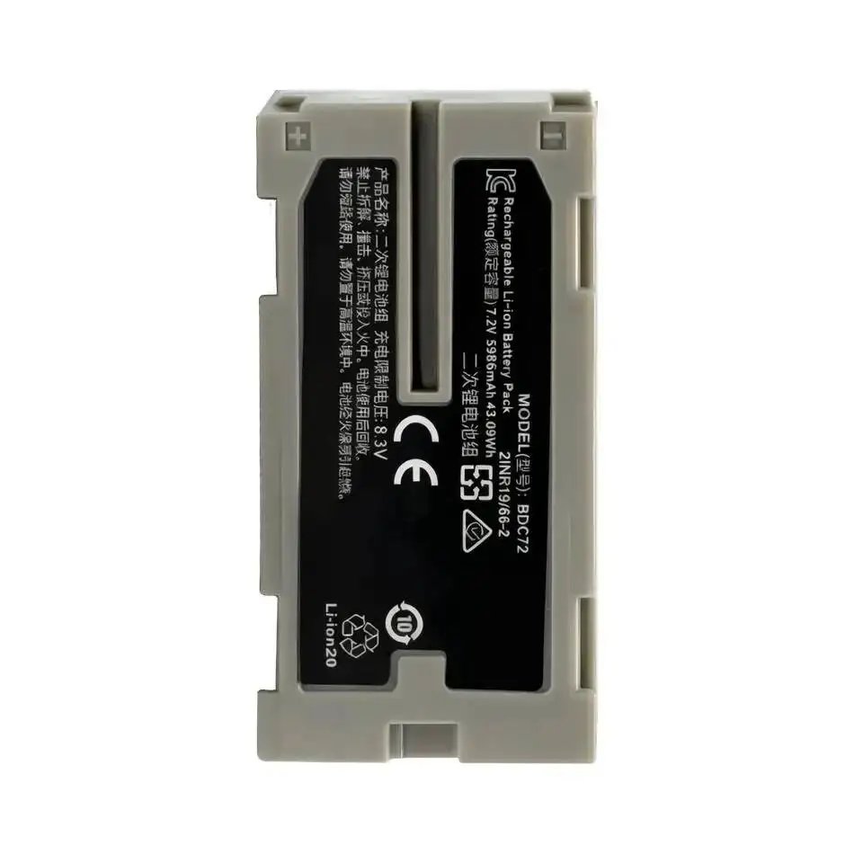 Battery BDC72 5986mAh For Sokkia 3D Pipe Laser TP-L6 for Topcon Total Station GM-52 RC-5 Layout Navigator LN-150