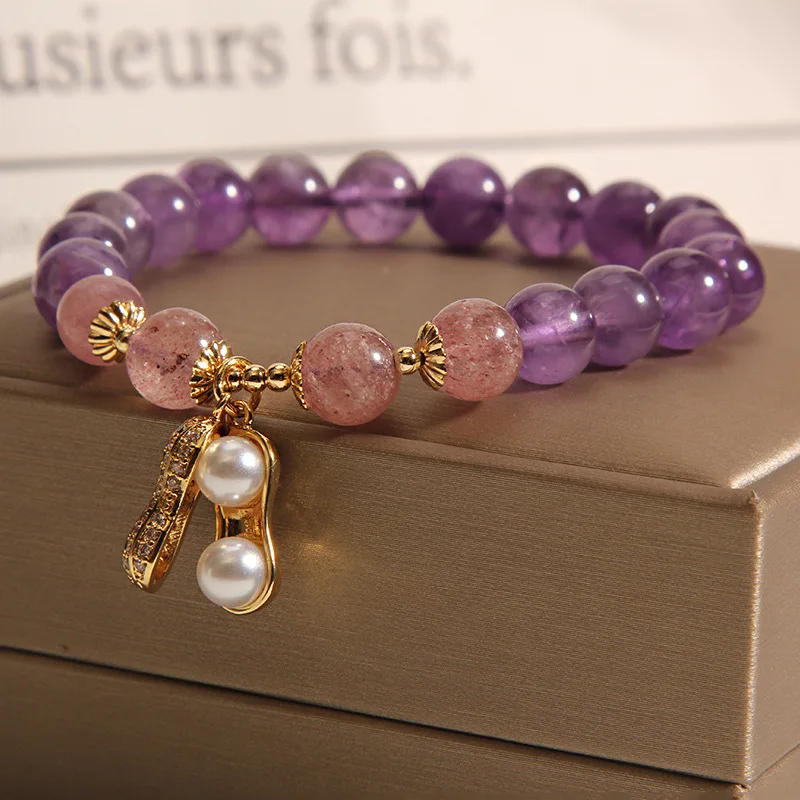 Natural Lavender Amethyst Bracelets for Women Delicate Minimalist Luxury Forest Style Beaded Bracelets Gifts