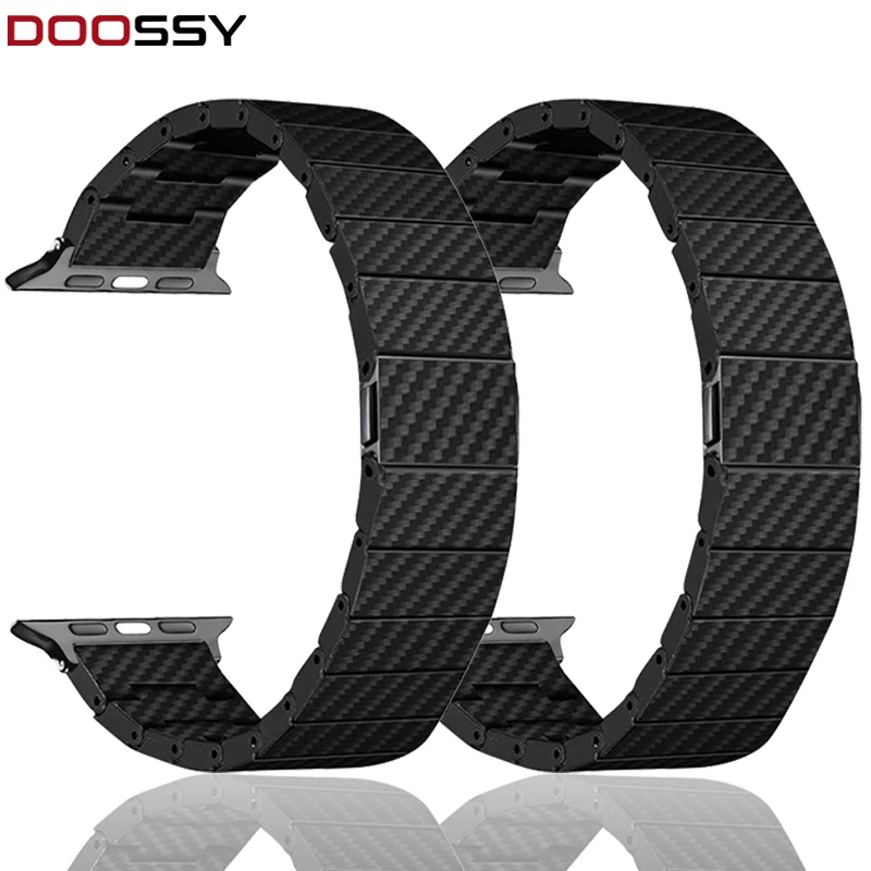 

40mm 45mm 49mm Carbon Fiber Watch Band Strap Replacement Luxury Wristband For Iwatch Series 8 7 6 Ultra