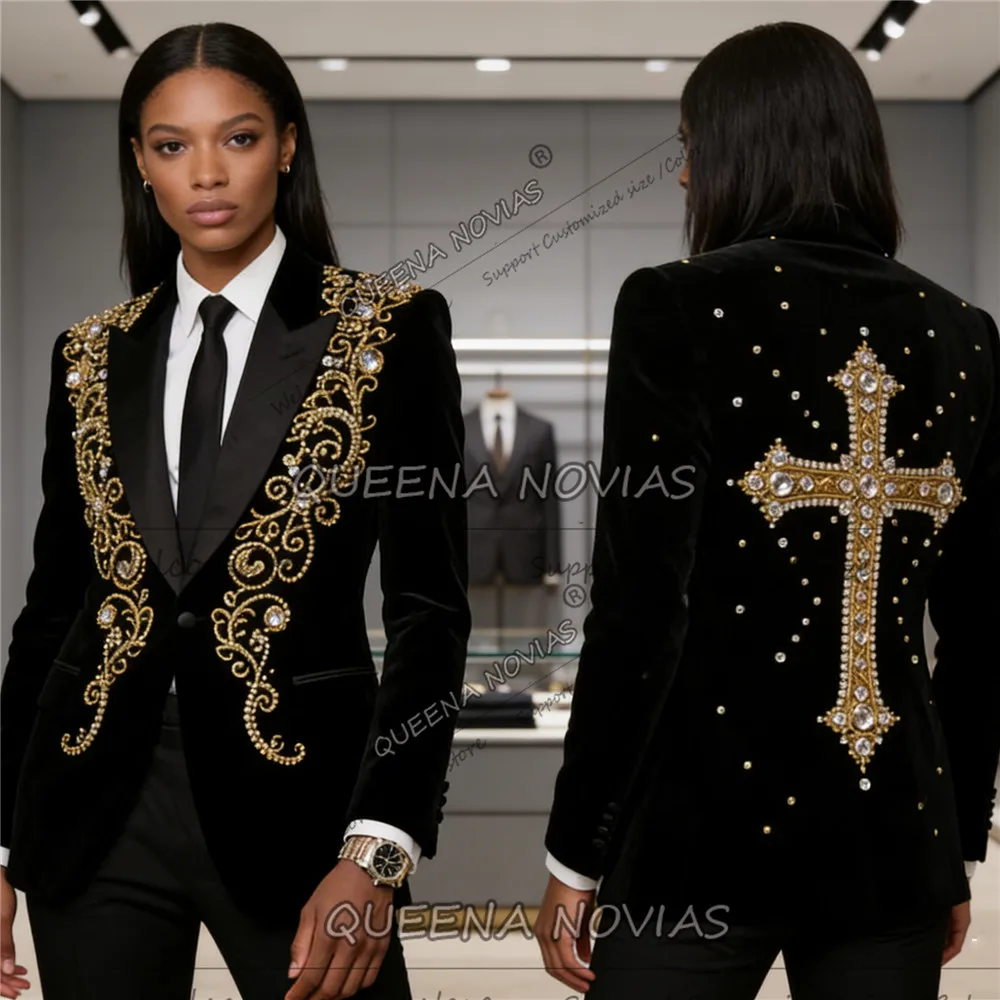 

Роскошные женские костюмы с бисером и кристаллами: блейзеры для вечеринок, выпускных, деловые комплекты из 2 предметов, свадебные наряды, индивидуальный пошив платьев для мам