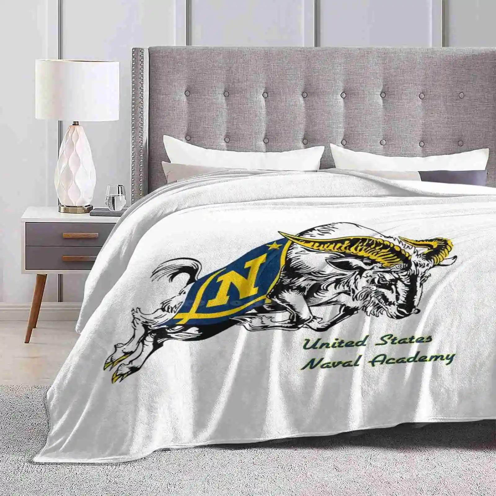 The Usna Rampaging Goat! Trend Style Funny Fashion Soft Throw Blanket Bumper Constitution Anchor Eagle Crest Dont Tread On Me