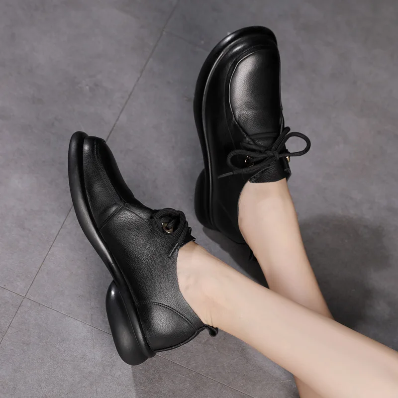 2025 نساء جلد طبيعي أوكسفورد أحذية فستان مصنوع يدويا كلاسيكي أزياء من الدانتل متابعة كتلة الجناح للسيدات الفتيات جديد