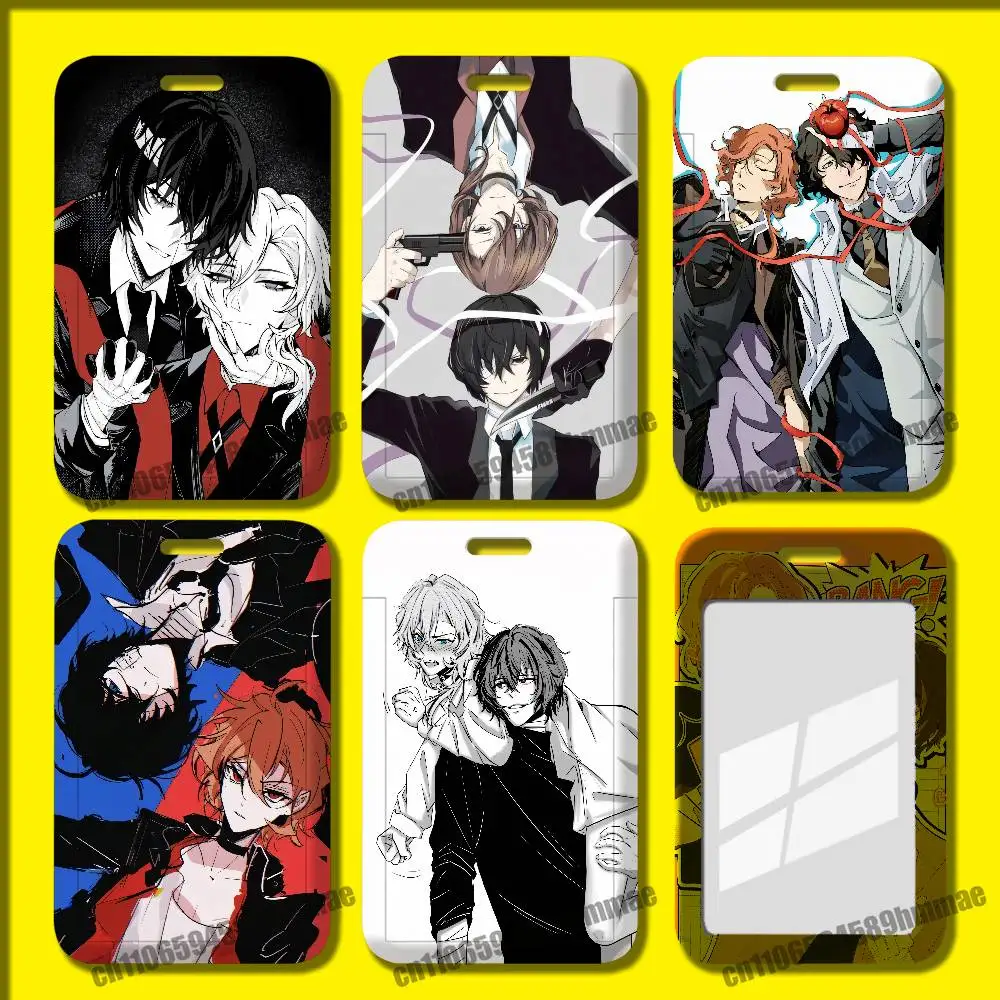For Osamu Dazai Chuuya Nakahara Soukoku BSD Bungou Stray Dogs Employee ID Card Holder Office Badge Student Bank Work Credit Case