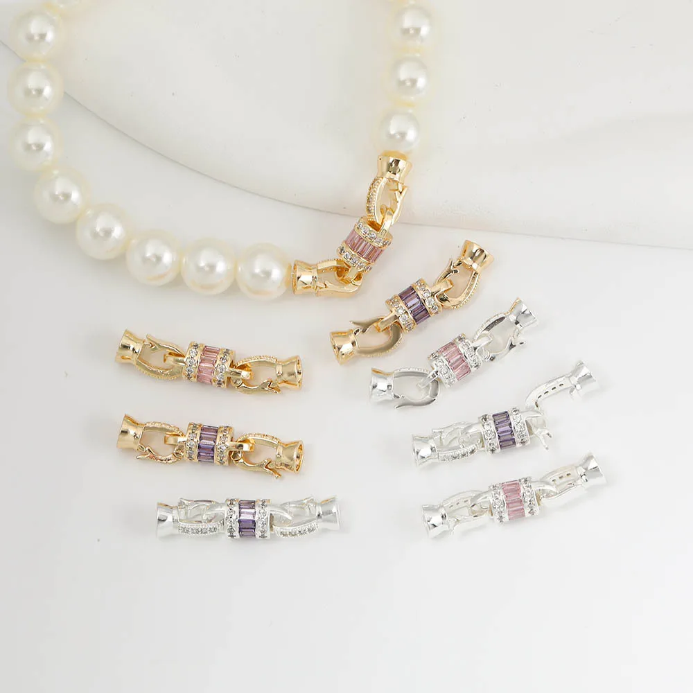 

1 Piece Copper-inlaid Zirconia Small Waist Bead Chain Connecting Clasp DIY Bracelet Necklace Accessories Jewelry Making Material