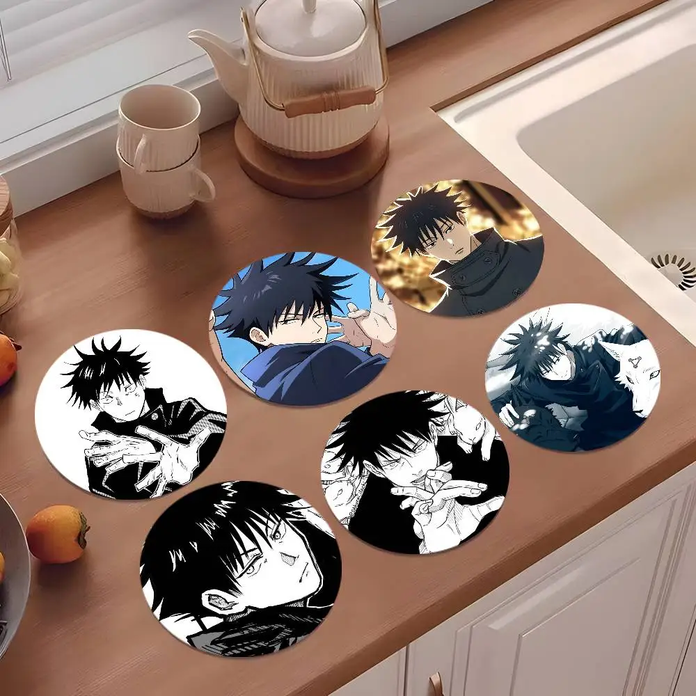 

Fushiguro Megumi Anime Character Coasters 10cm Round Wooden Suitable For Drinks Tea Coffee Home Gift Choice Holidays