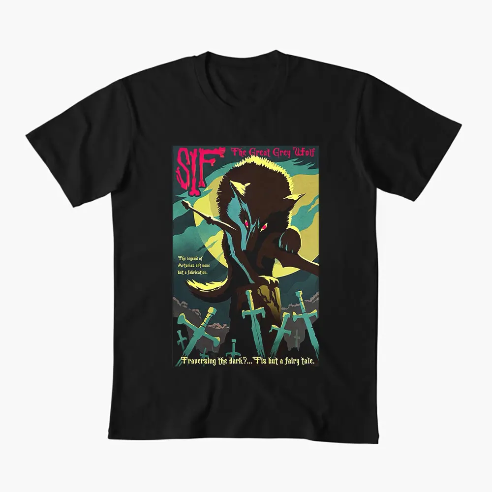 The Great Grey Wolf Sif Knight Artorias The Abysswalker Gift T-shirt 0604 Dark Souls Graphic clothes Retro Bloodborne Game Tee