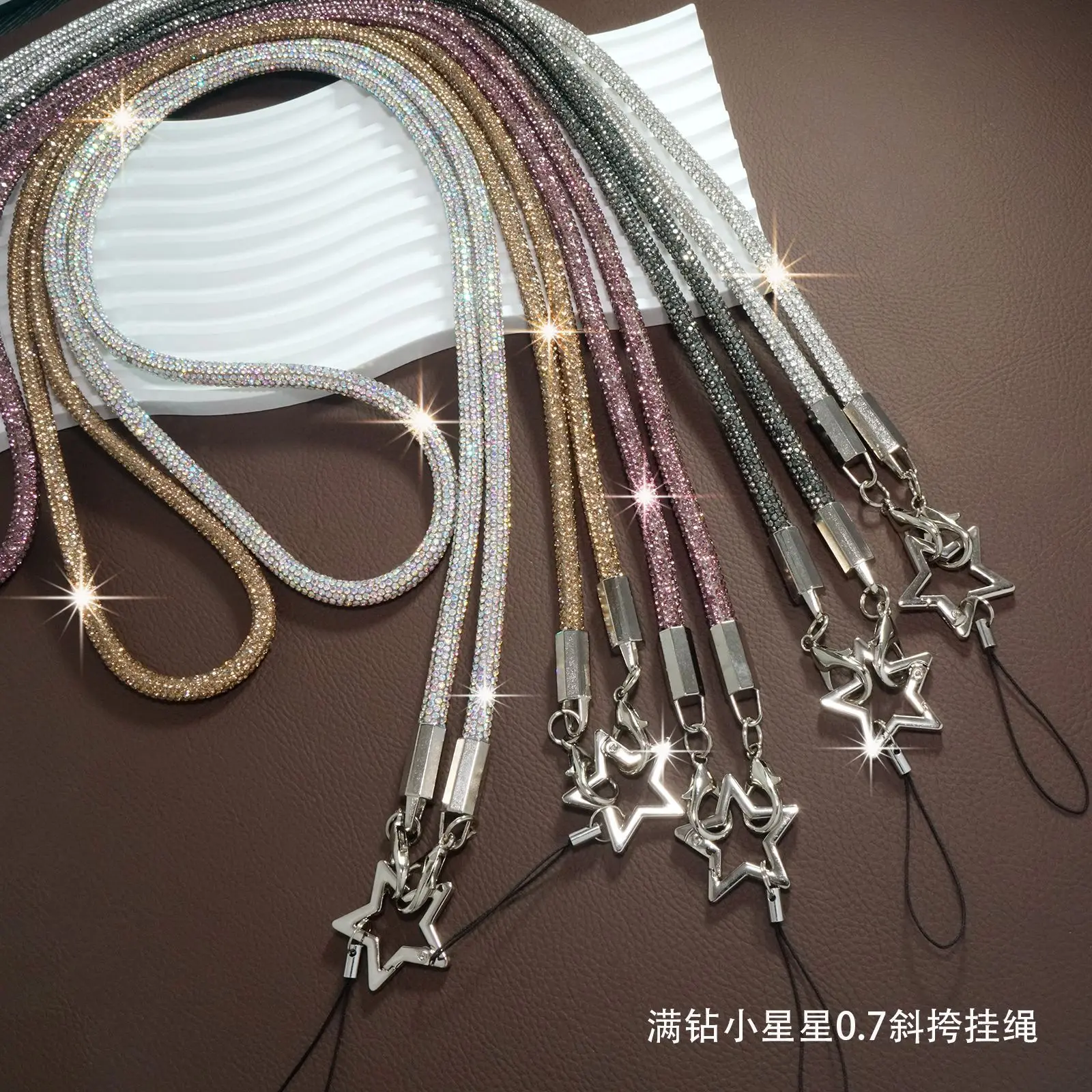 Diamond Little Star Phone Crossbody Hanging Rope Backable Phone Hanging Rope Anti Loss Phone Hanging Rope Inlaid with Diamond