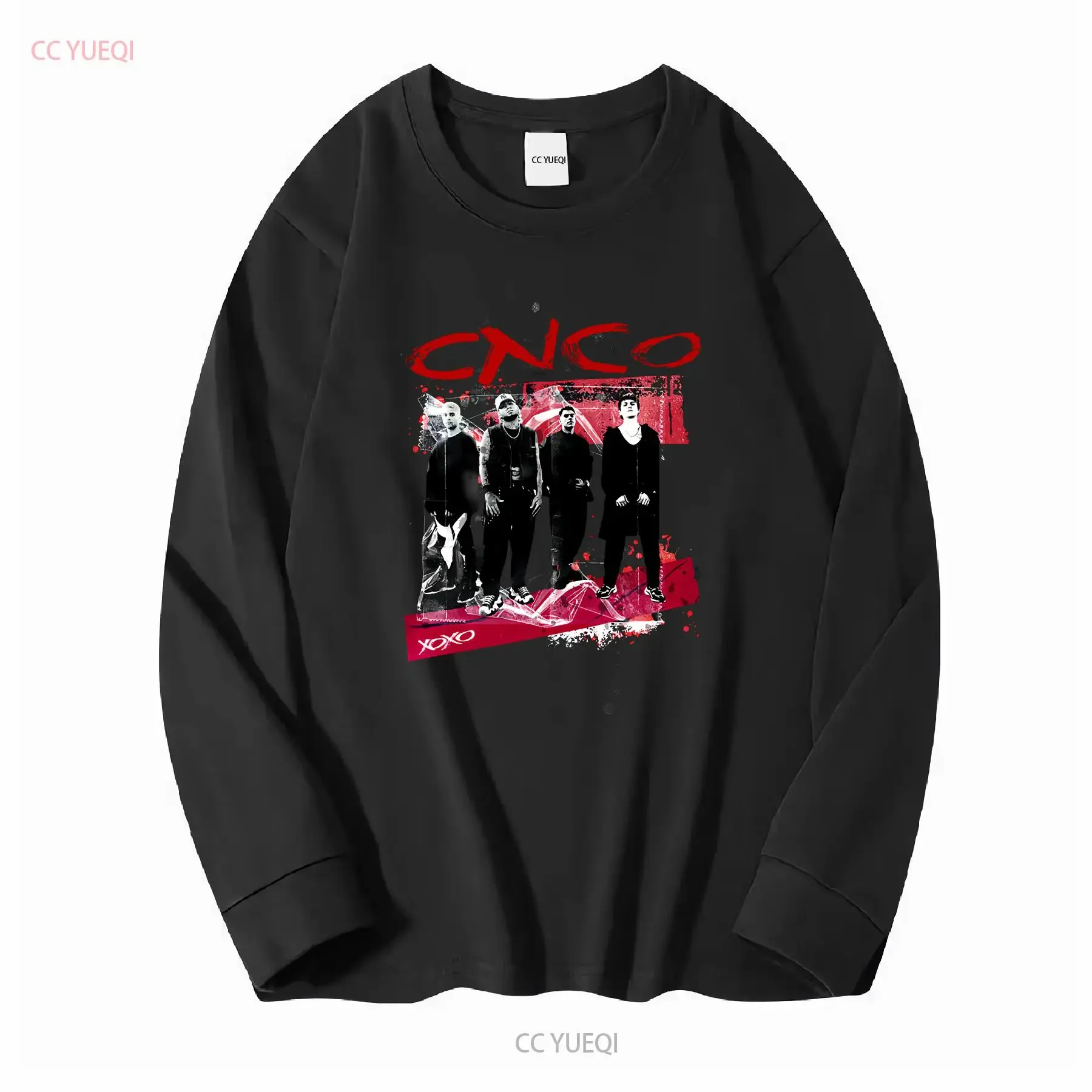 CNCO XOXO أسود جولة القطن الثقيل S 5XL الرجال تي شيرت KK630 خمر غسلها لينة أنيقة تنوعا للجنسين أزياء أوم الشارع الشهير