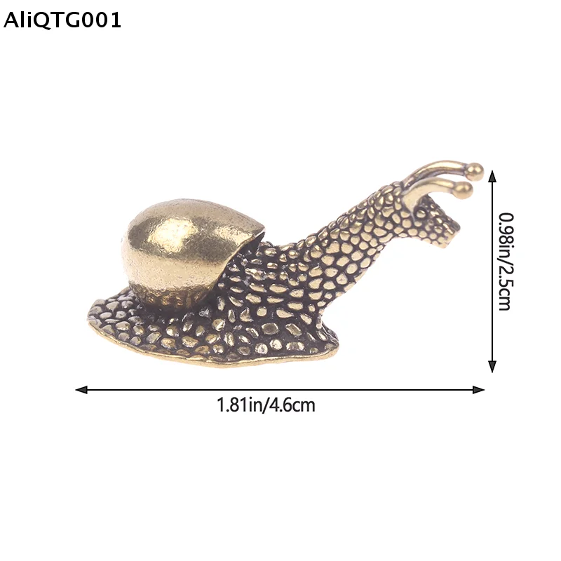 Retro Pure Copper Mini Snail Tea Pet Ornament Antique Brass Animal Figurine Desktop Craft Snail Ornament