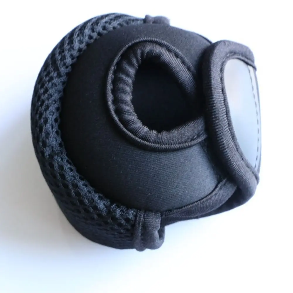 Elastic Material Fishing Reel Bag Black Color Durable Construction Lure Protective Cover Compact Size Water Drop Shape