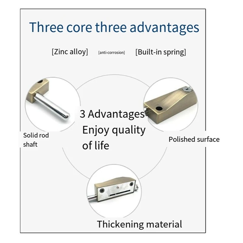 盗難防止インターロッキングリボルビングドアラッチ、両開きドアフレームロック、スプリングラッチ、家庭用ハードウェア装飾