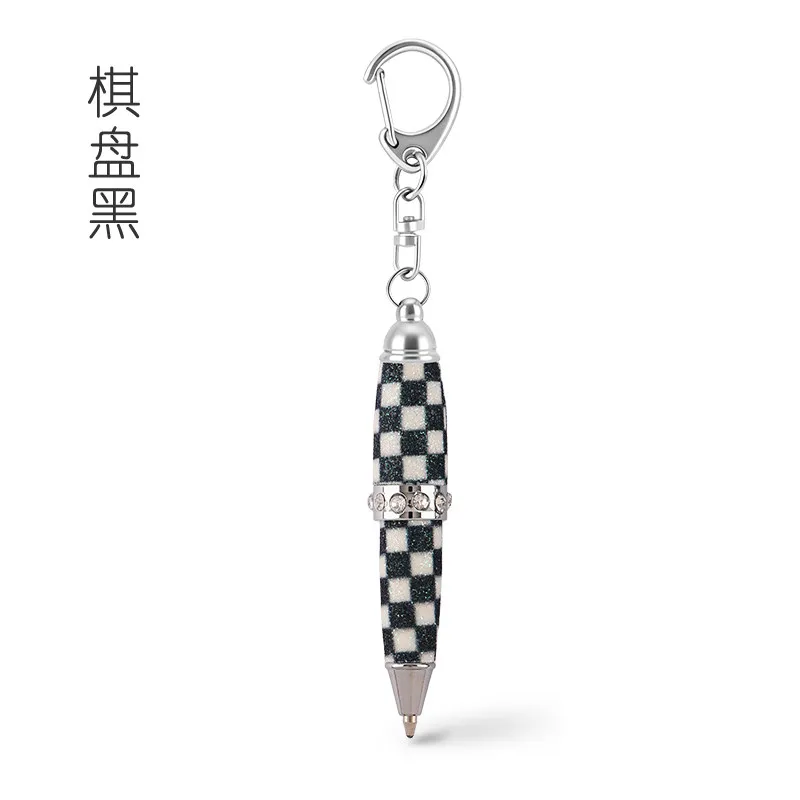 Keychain Mini Short Ballpoint Pen Portable Rotating Out Core Hanging Smooth Writing Gel Pen Stationery School Office Supplies