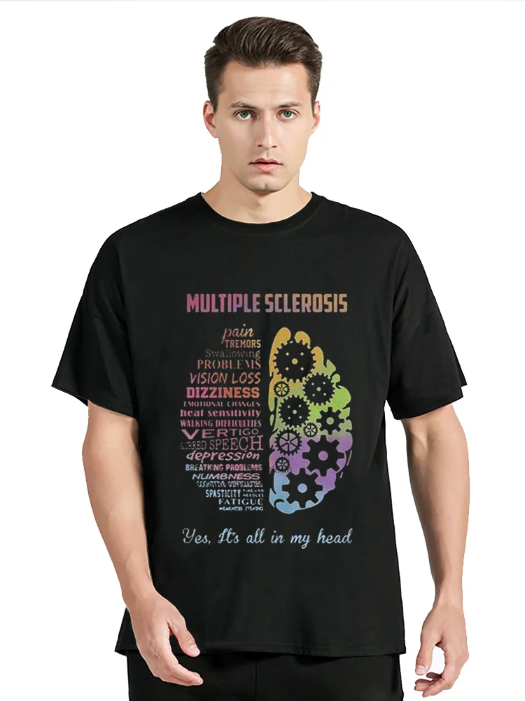 Esclerosis Múltiple Dolor Temblores Tragar Problemas Sí Es Todo En Mi Cabeza Camiseta Regalo T-shirt Sudadera Con Cap Tshirt