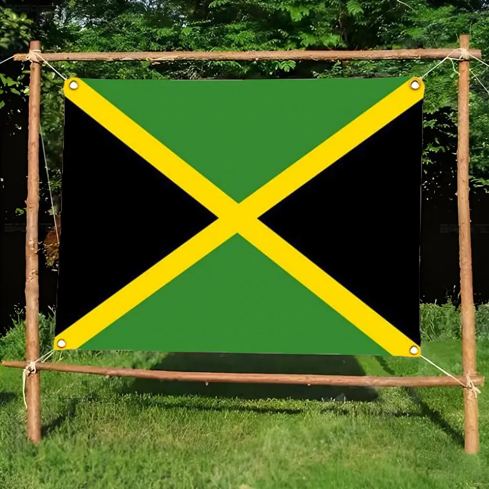 Jamaica Flags Daily four ring borderless design indoor outdoor decor easy hang install