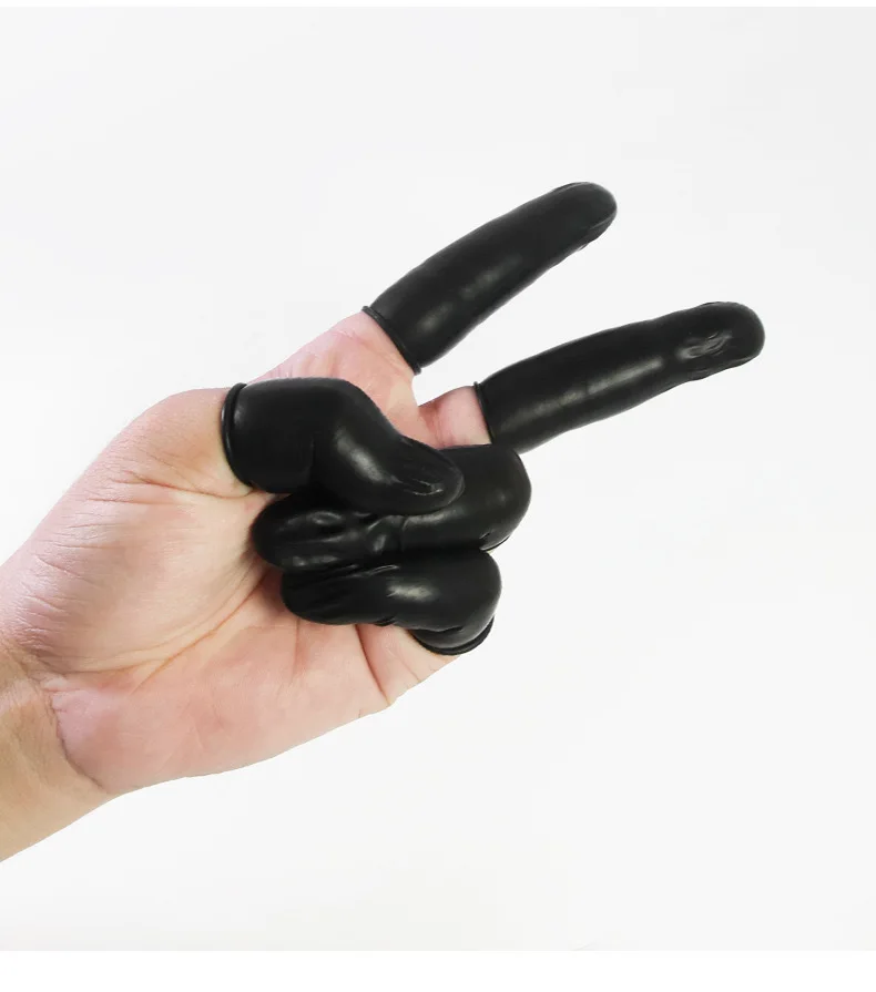 2PCS Black Powder Free Industrial Grade ESD Cleanroom Finger Cover Antistatic Work Latex Finger Cots For Electronic Industry