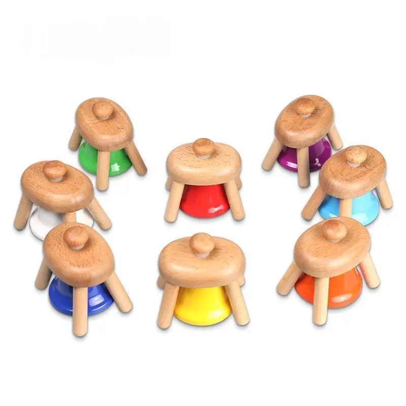 

8Pcs/pack Orff Percussion Instrument 8-Tone Press Bell Wooden Metal Bell Children Musical Early Education Teaching Aids