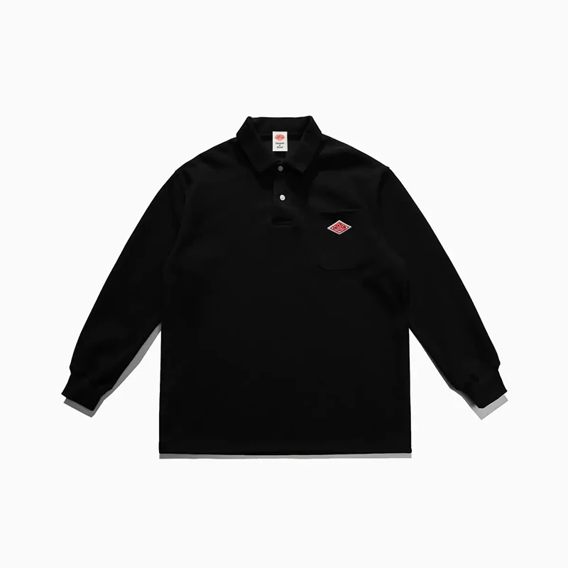 Exports Japan Spring Autumn New Men's Quality Cotton Solid Pocket Long Sleeve Polo-Shirt Embroidery Logo T-shirt Comfortable Top