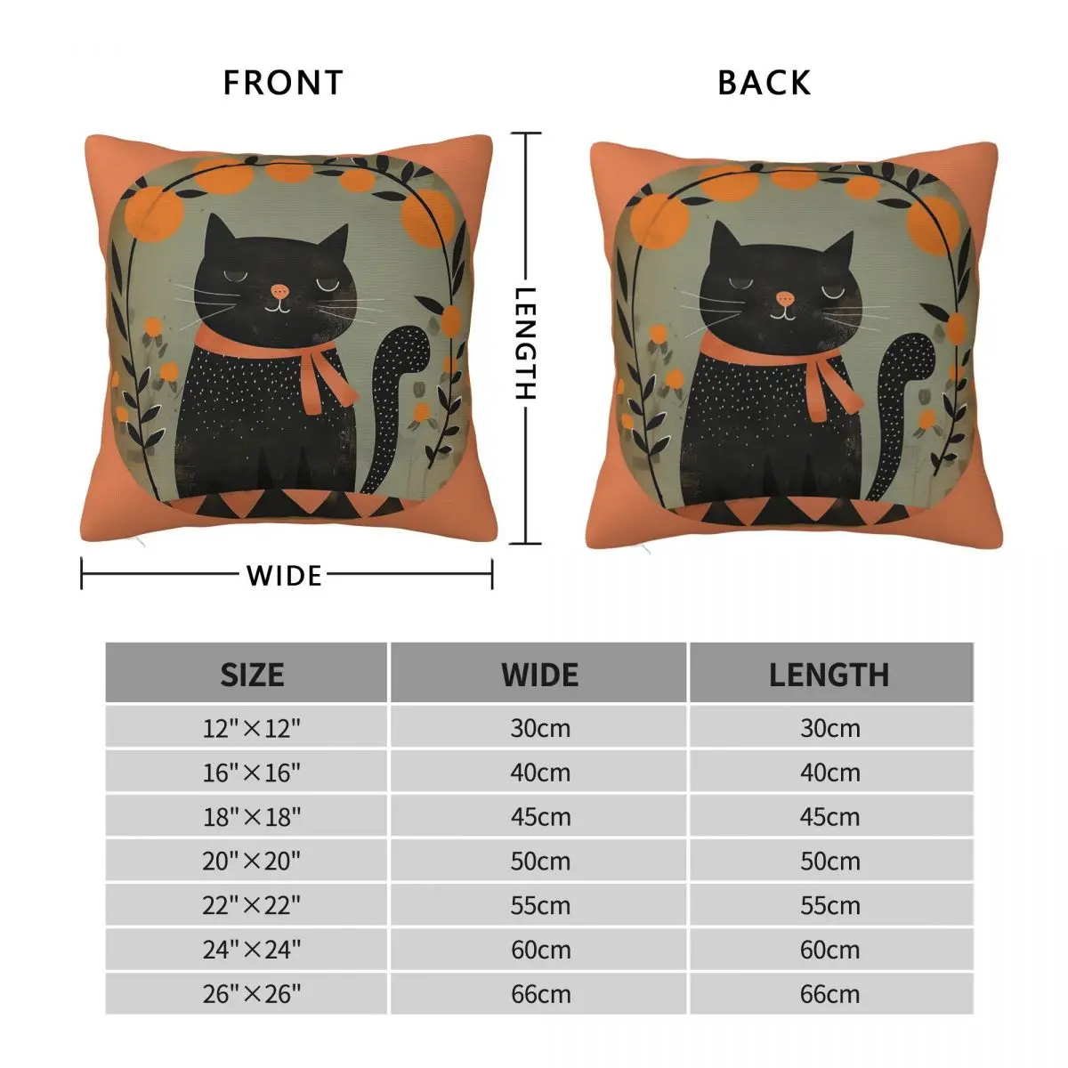 Calm Cat With Scarf Square Pillowcase Polyester Linen Velvet Printed Zip Decorative Throw Pillow Case Home Cushion Cover 18