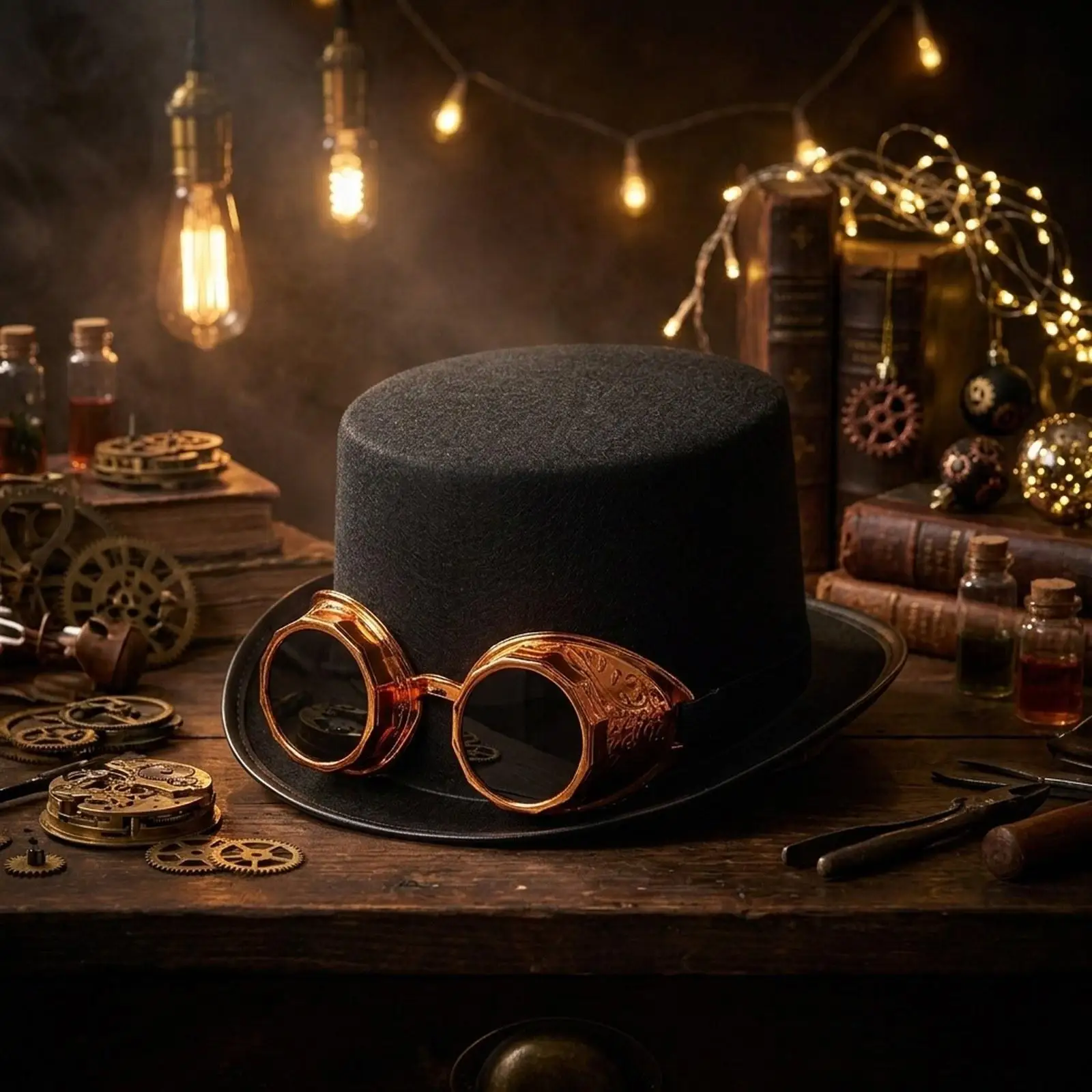 chapeu-steampunk-gotico-com-Oculos-para-cosplay-e-festa-de-halloween