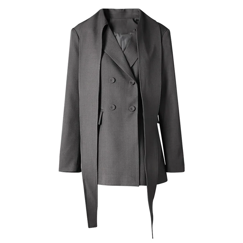 KWTX ショルダーネクタイ ブレザー レディース - 春夏 軽量 ジャケット オフィス カジュアル エレガントで豪華なスーツ コート S-L