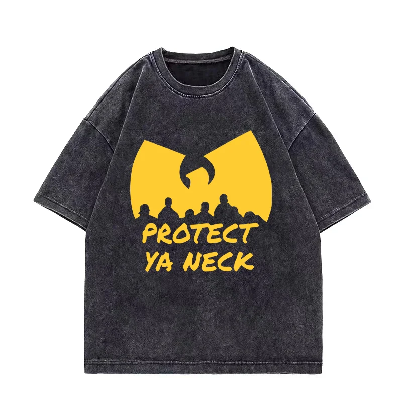 Années 90 Wu Clan T-tangs Hip Hop Vintage Washed T shirt Hot Men Women Fashion tshirt streetwear High Quality Oversized T-shirts