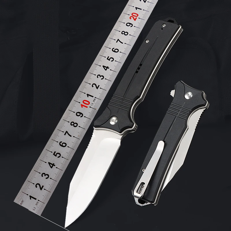 

New Outdoor Folding Pocket Knife for Hiking, Camping, and Fishing Portable Survival Knife with Stainless Steel Blade G10 Handle