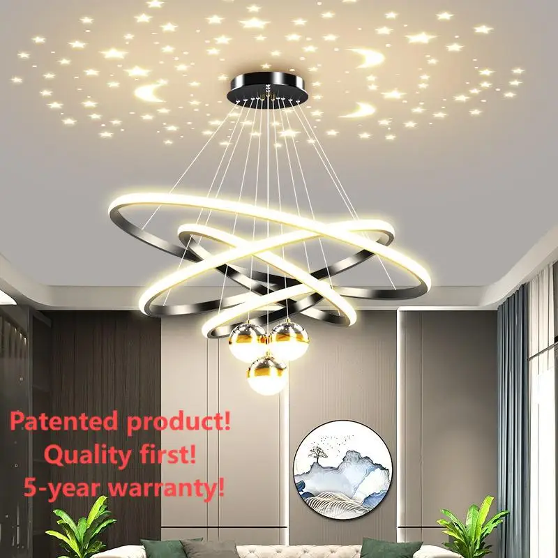 Imagem -02 - Nordic Led Minimalista Moderno Lustre Sala de Estar Iluminação Decoração Quarto Sala Jantar Céu Estrelado Lustre Teto 2024