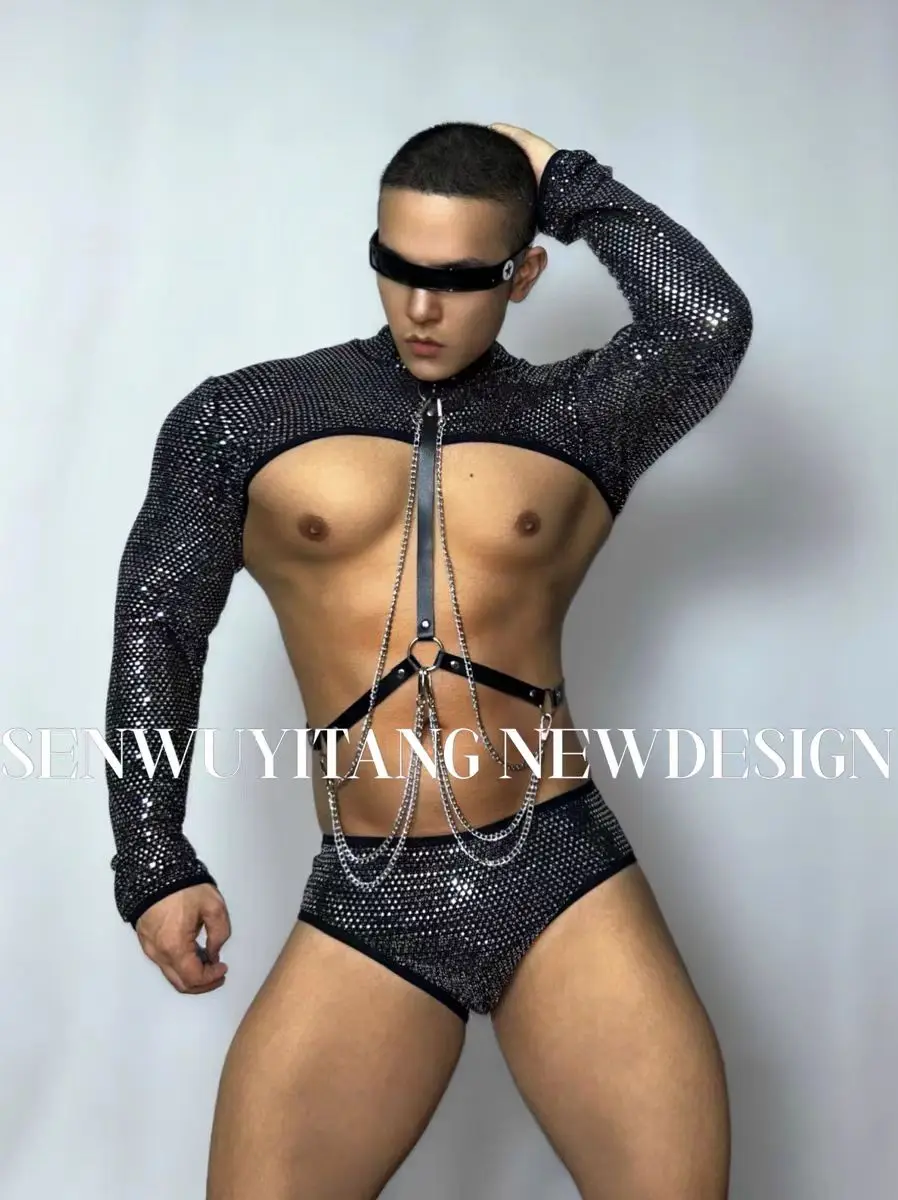 New Technology Silver Sexy Set Bar Nightclub Party Theme Show Atmosphere Male and Female DJ Leading Dance Performance Clothing