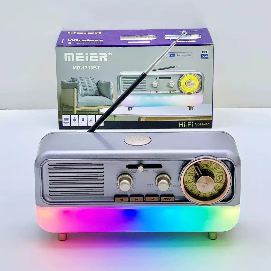Ретро портативный беспроводной Bluetooth аудио многодиапазонный радиоприемник высококачественный сабвуфер украшения дома колонки уличный MP3-плеер
