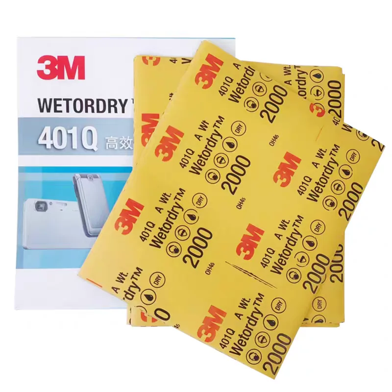 3M 401Q Large Water Sandpaper Sheet – 227×280mm Automotive Wet/Dry Sanding Paper for Paint Surface Grinding & Polishing 6