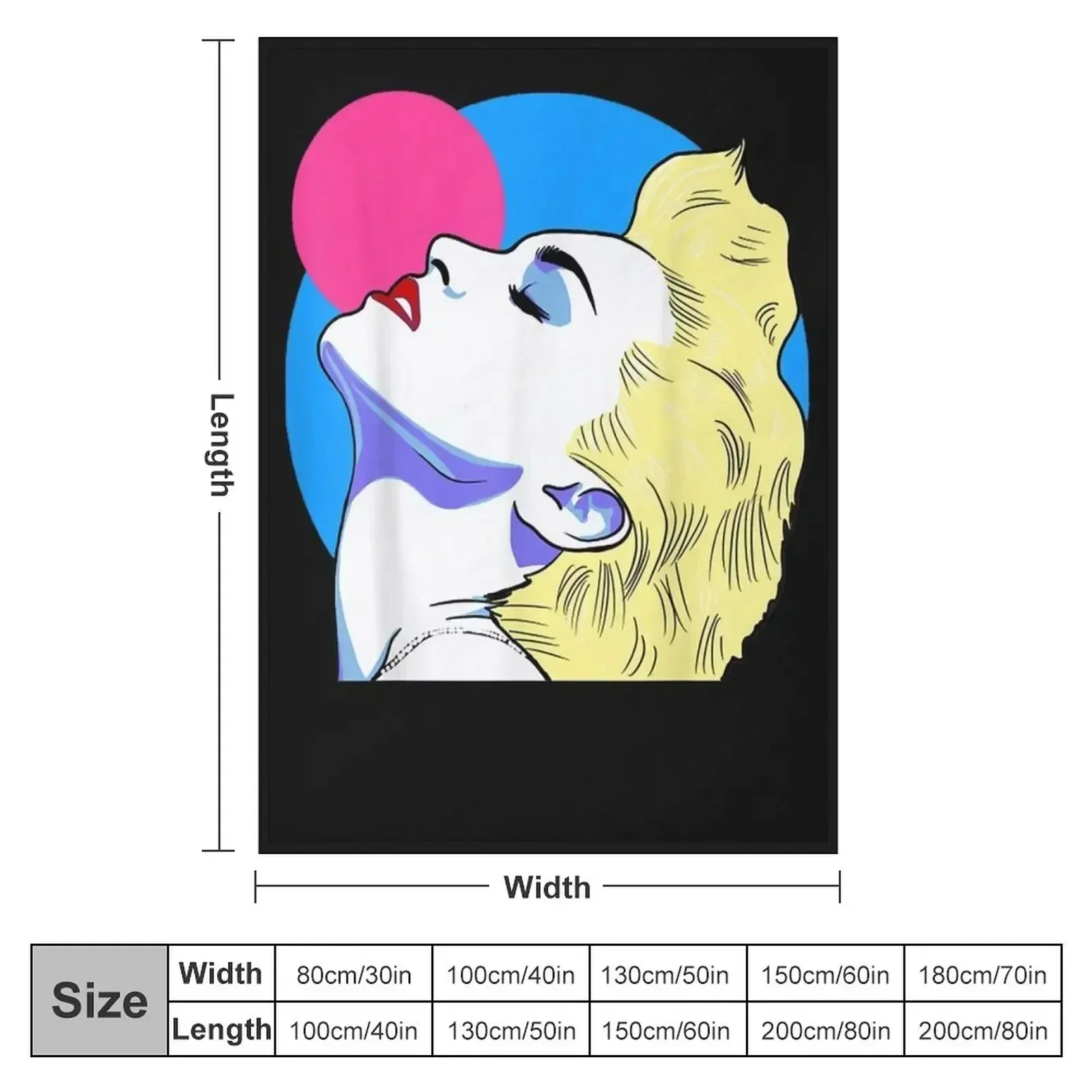 Madonnas True Blue Artwork T-Shirt Throw Blanket couch cozy soft plush fuzzy picnic outdoor blanket